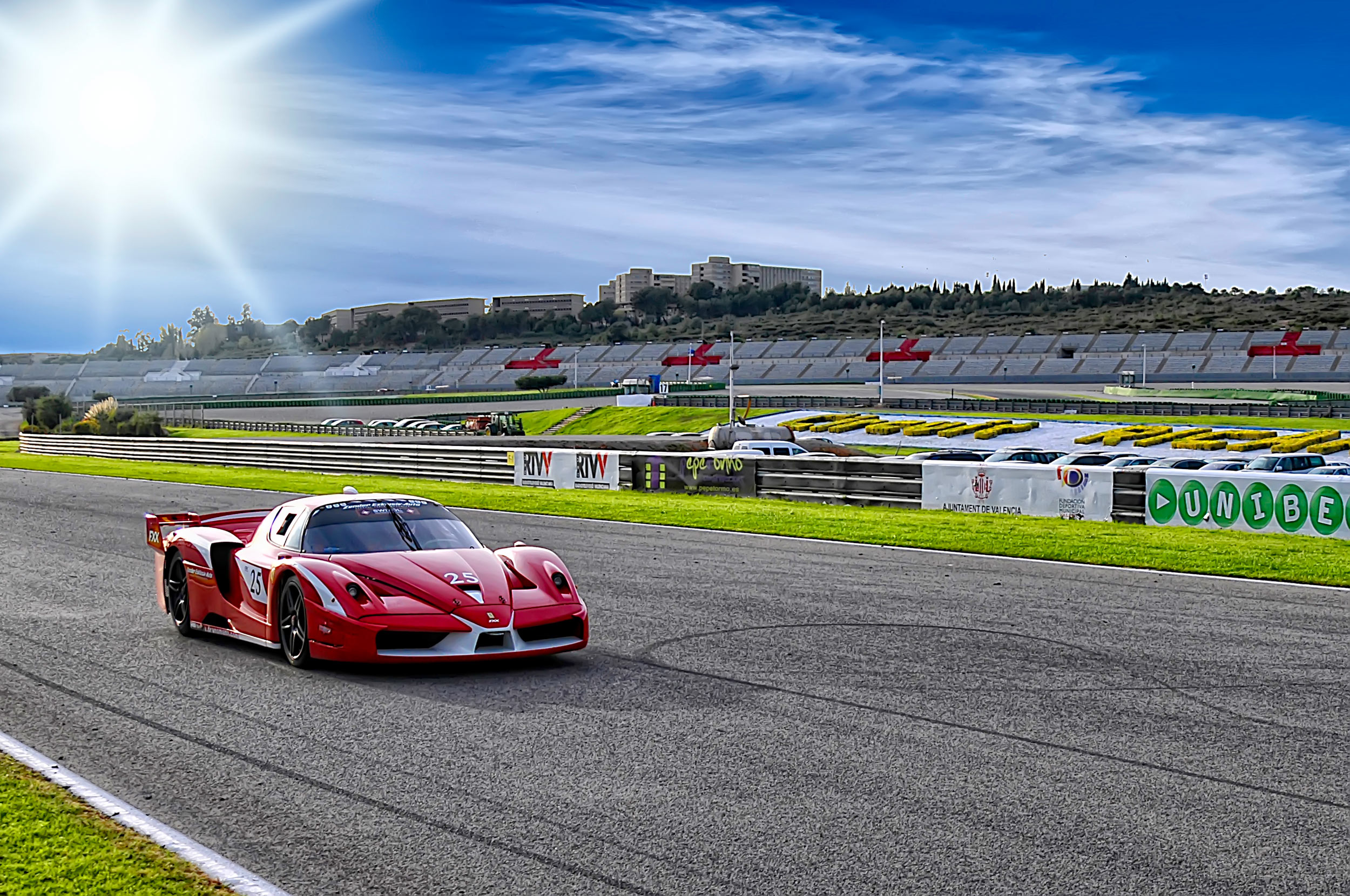 Ferrari on racing track